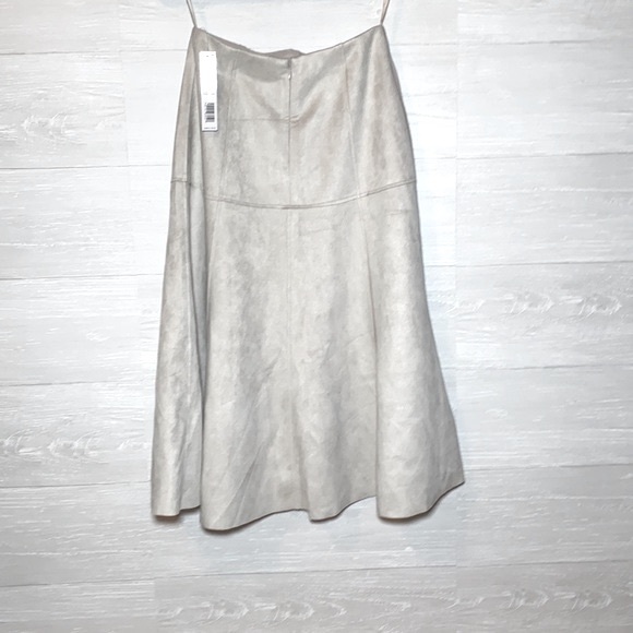 NWT Antonio Melani Cream Faux Suede Midi Skirt - Picture 1 of 5